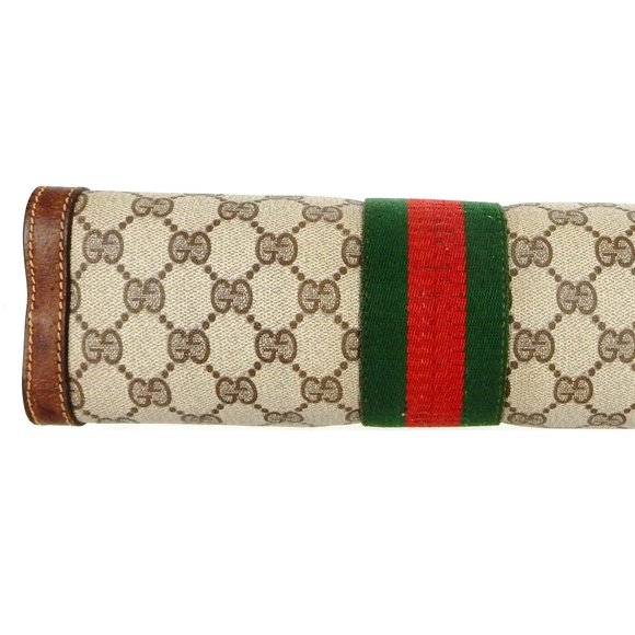 Vintage GUCCI Supreme Web GG Monogram Canvas Leather Travel Toiletry Bag - Picture 6 of 10